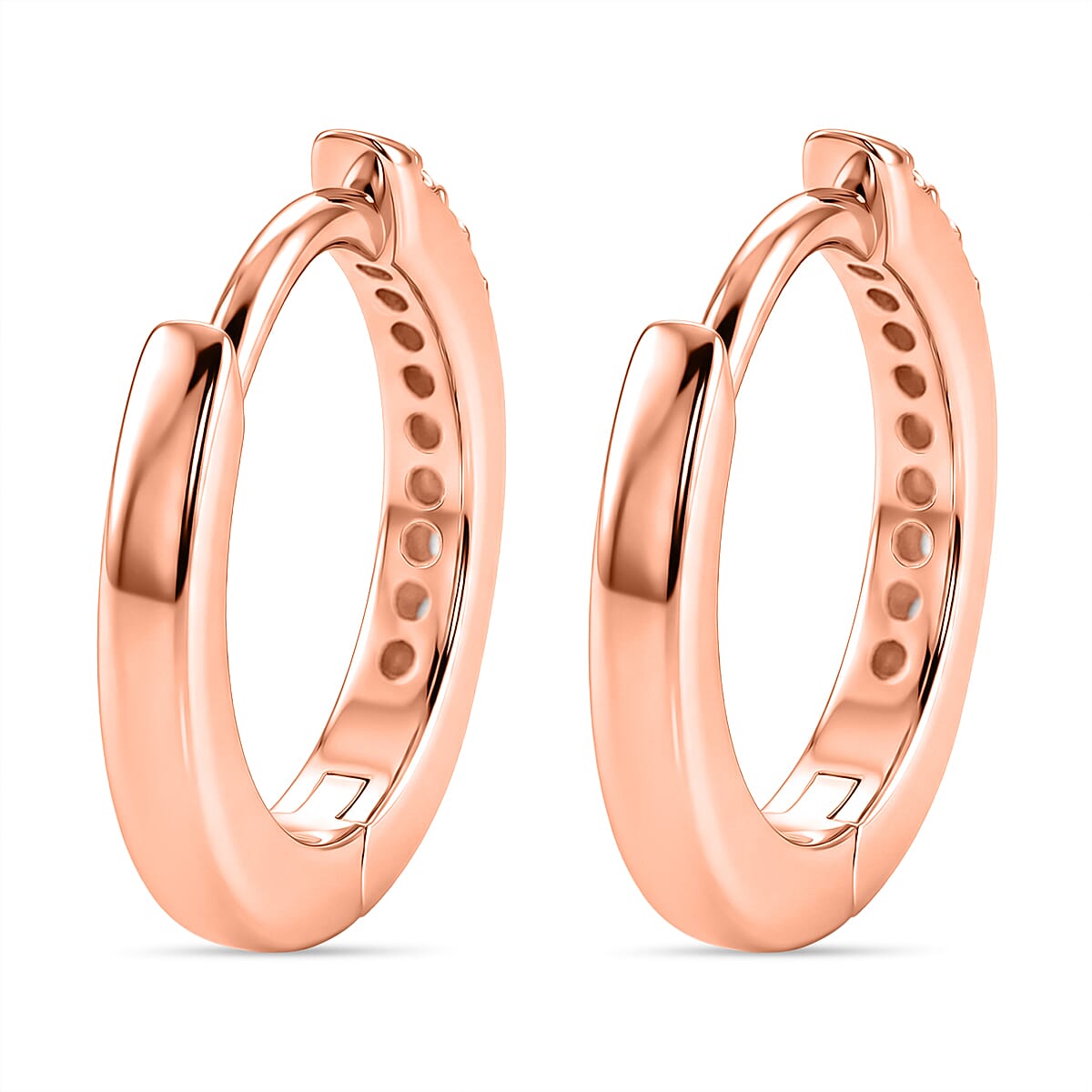 D'Joy Moissanite Hoop Earrings  in Rose Gold Plated Sterling Silver