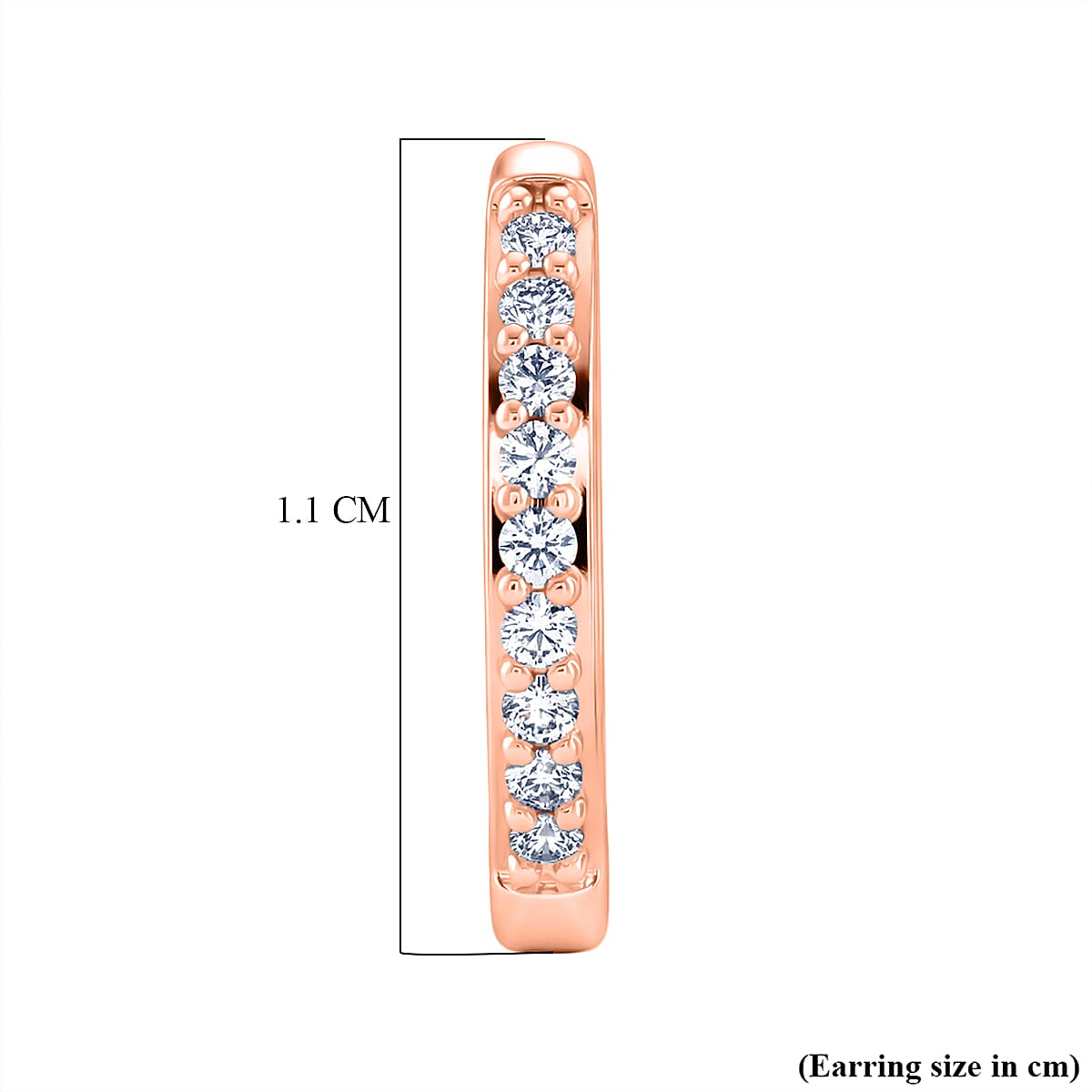 D'Joy Moissanite Hoop Earrings  in Rose Gold Plated Sterling Silver