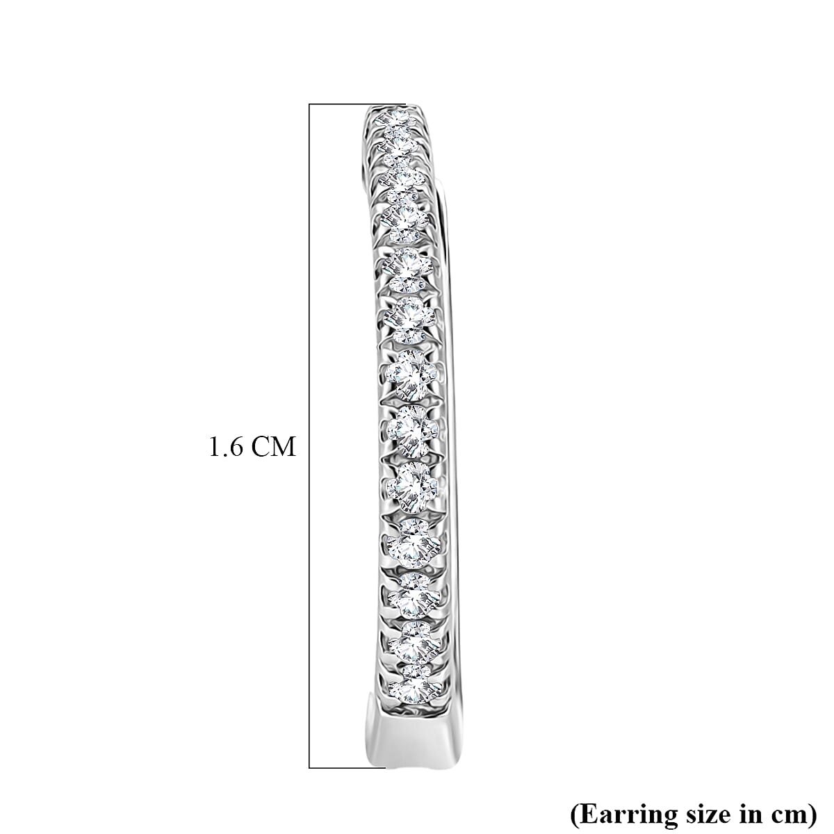 D'Joy Moissanite Full Hoop Earring in Platinum Overlay Sterling Silver