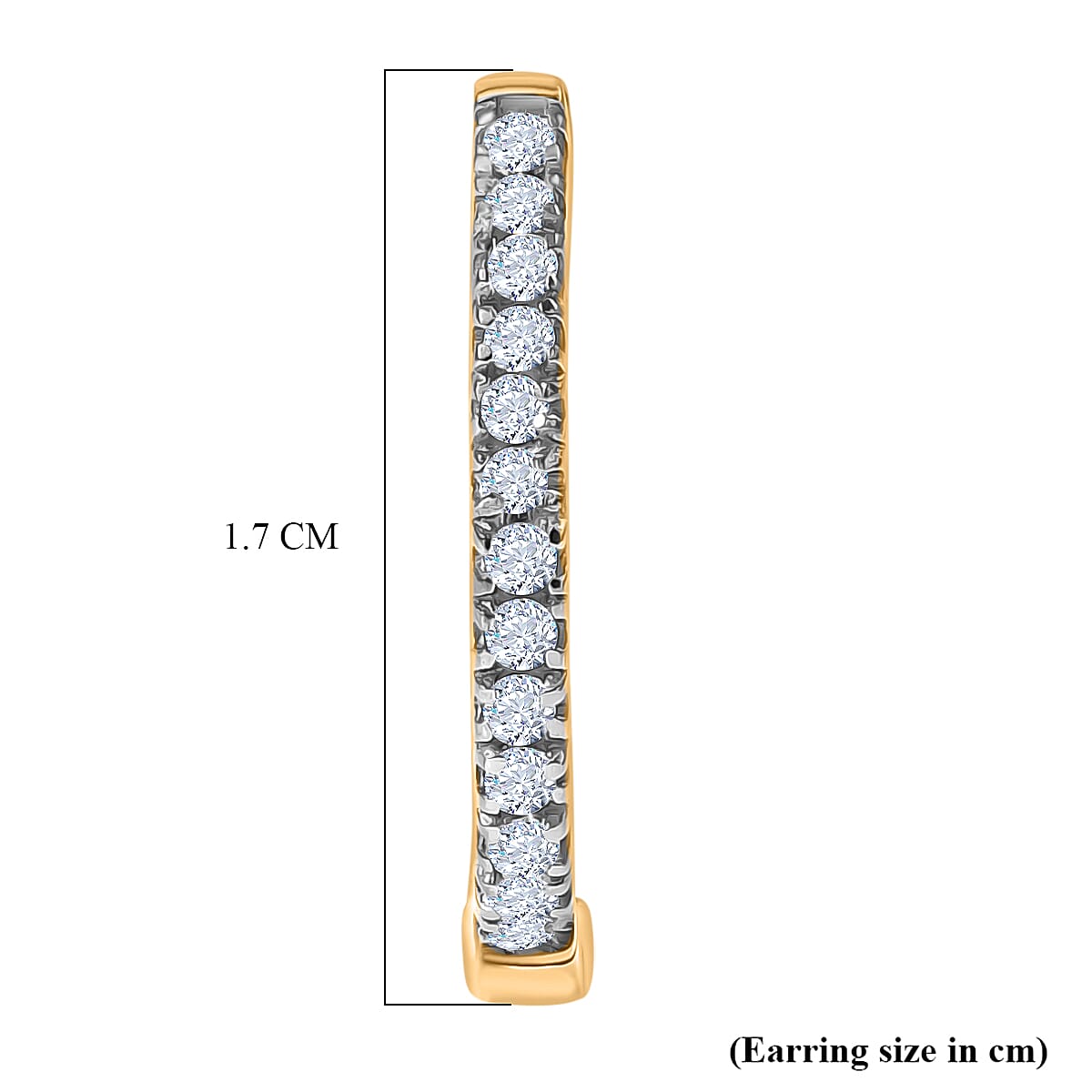 Royal Bali Collection - D'Joy Moissanite Full Hoop Earring in Yellow Gold Plated Sterling Silver