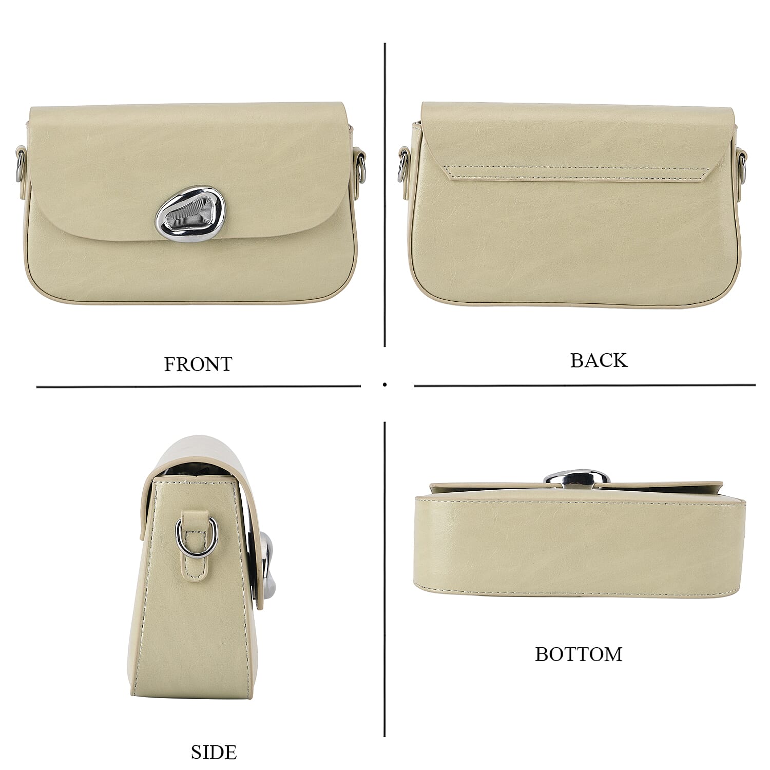 Sling Shoulder Bag with Adjustable Strap - Light Green