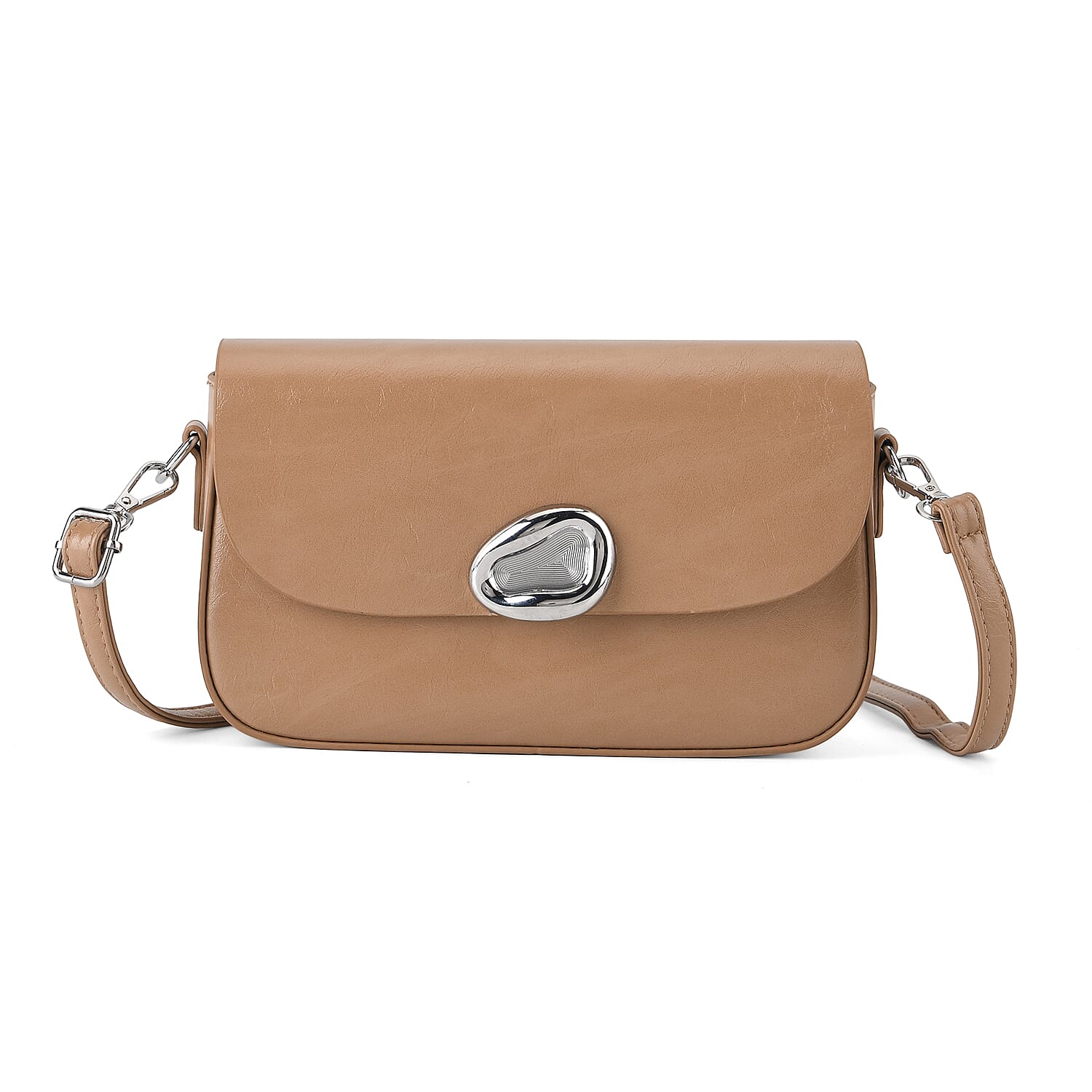 Sling Shoulder Bag with Adjustable Strap - Tan