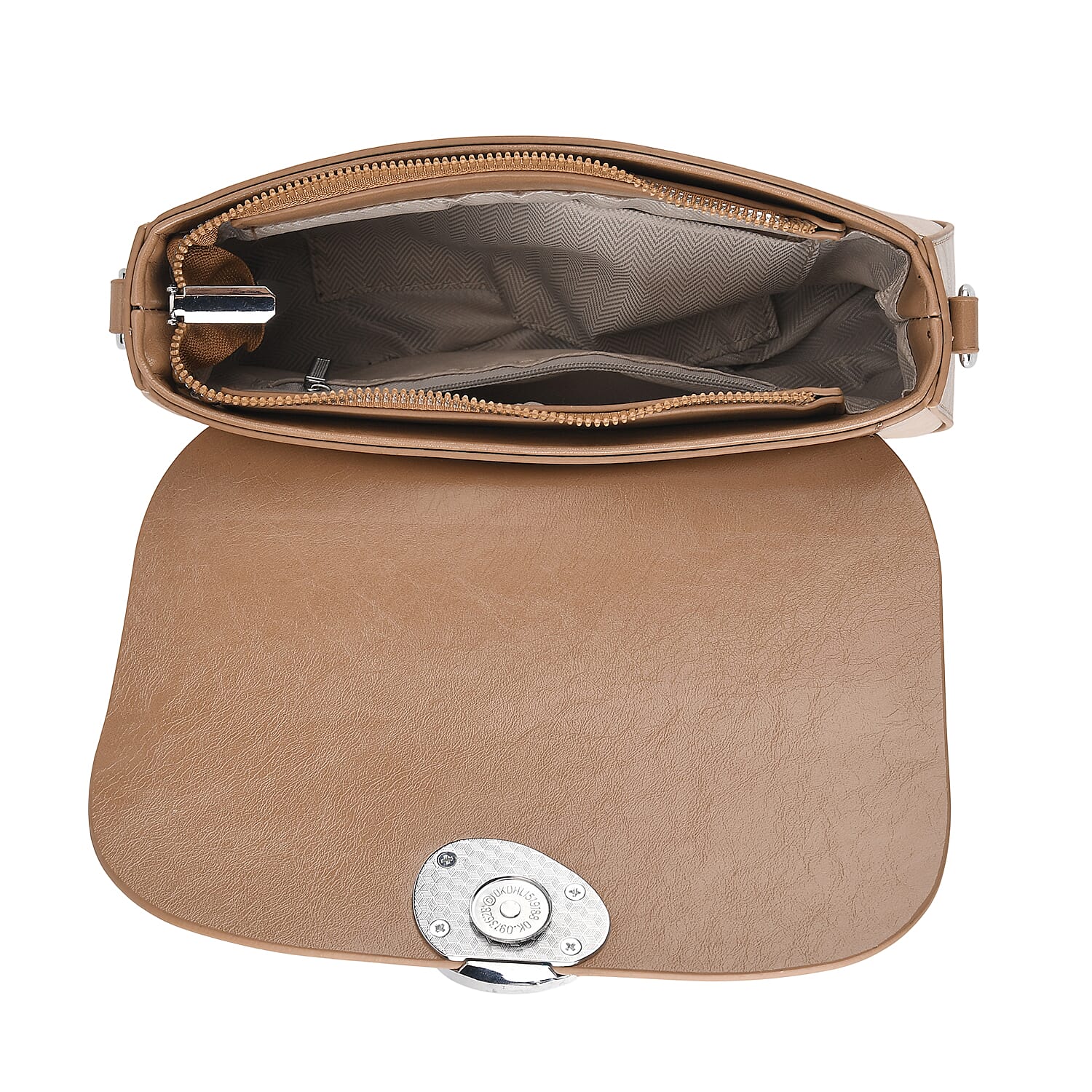 Sling Shoulder Bag with Adjustable Strap - Tan