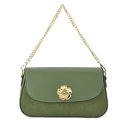 Designer Inspired - Convertible Clutch & Baguette Shoulder Bag with Chain Strap - Off White