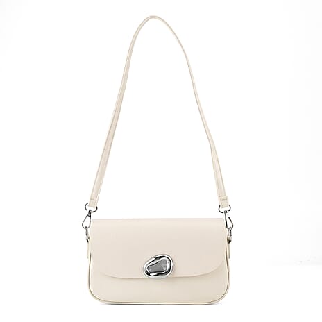 Sling Shoulder Bag with Adjustable Strap - Cream