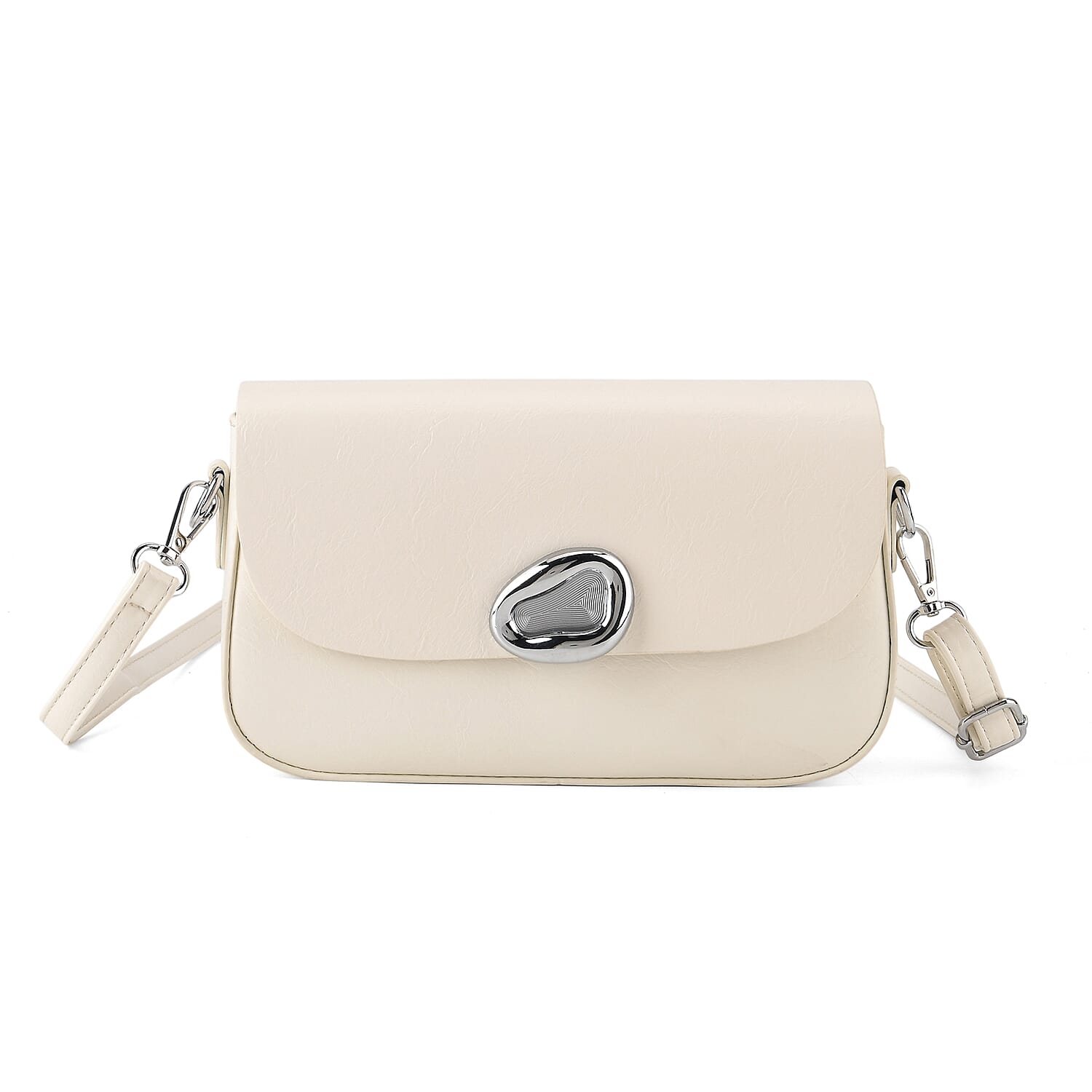 Sling Shoulder Bag with Adjustable Strap - Cream