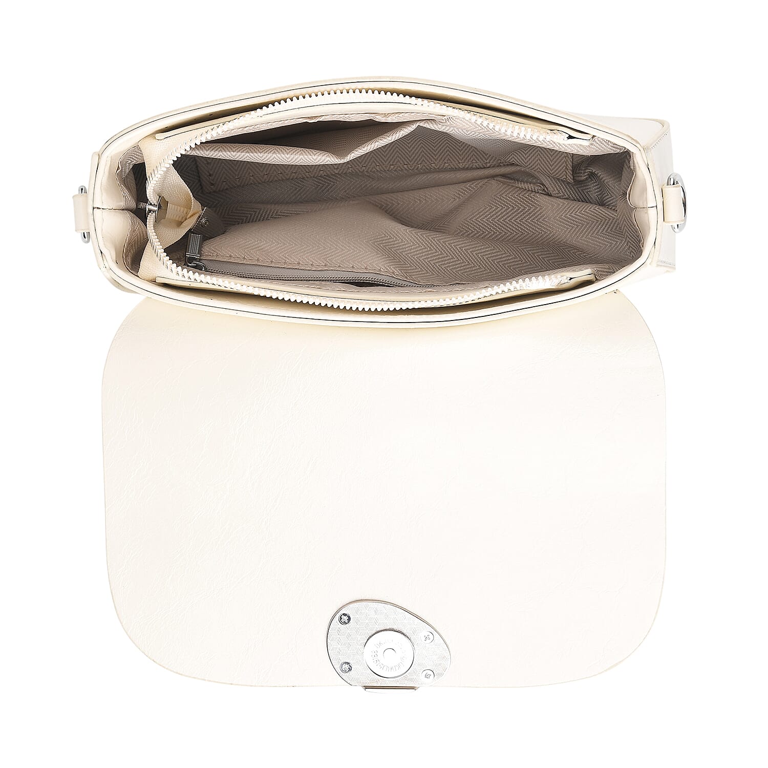 Sling Shoulder Bag with Adjustable Strap - Cream