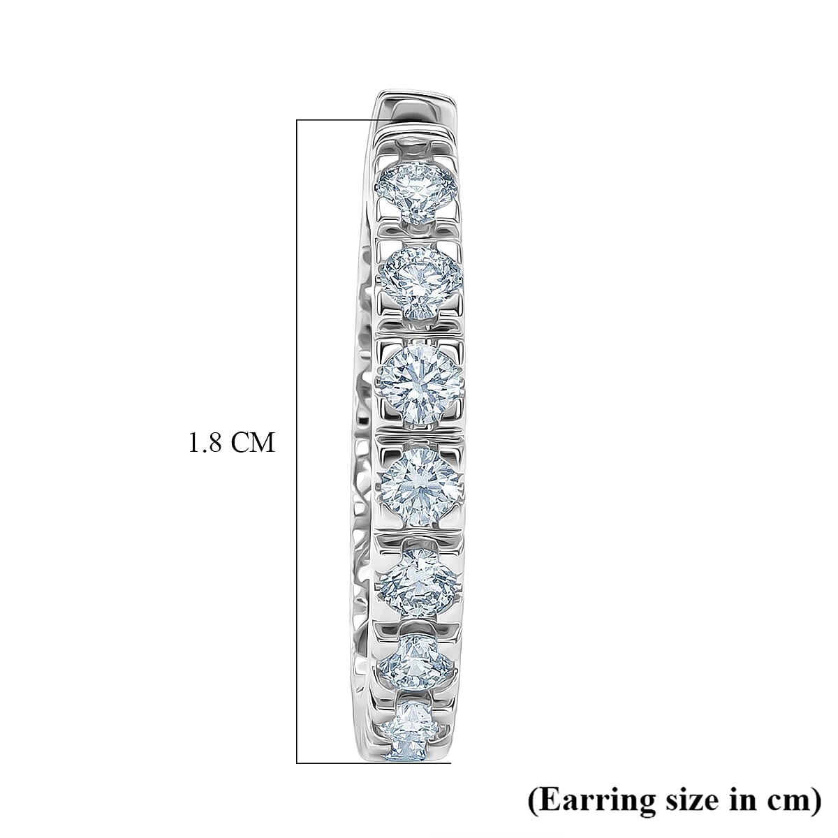 Royal Bali Collection - D'Joy Moissanite Hoop Earring in Platinum Overlay Sterling Silver