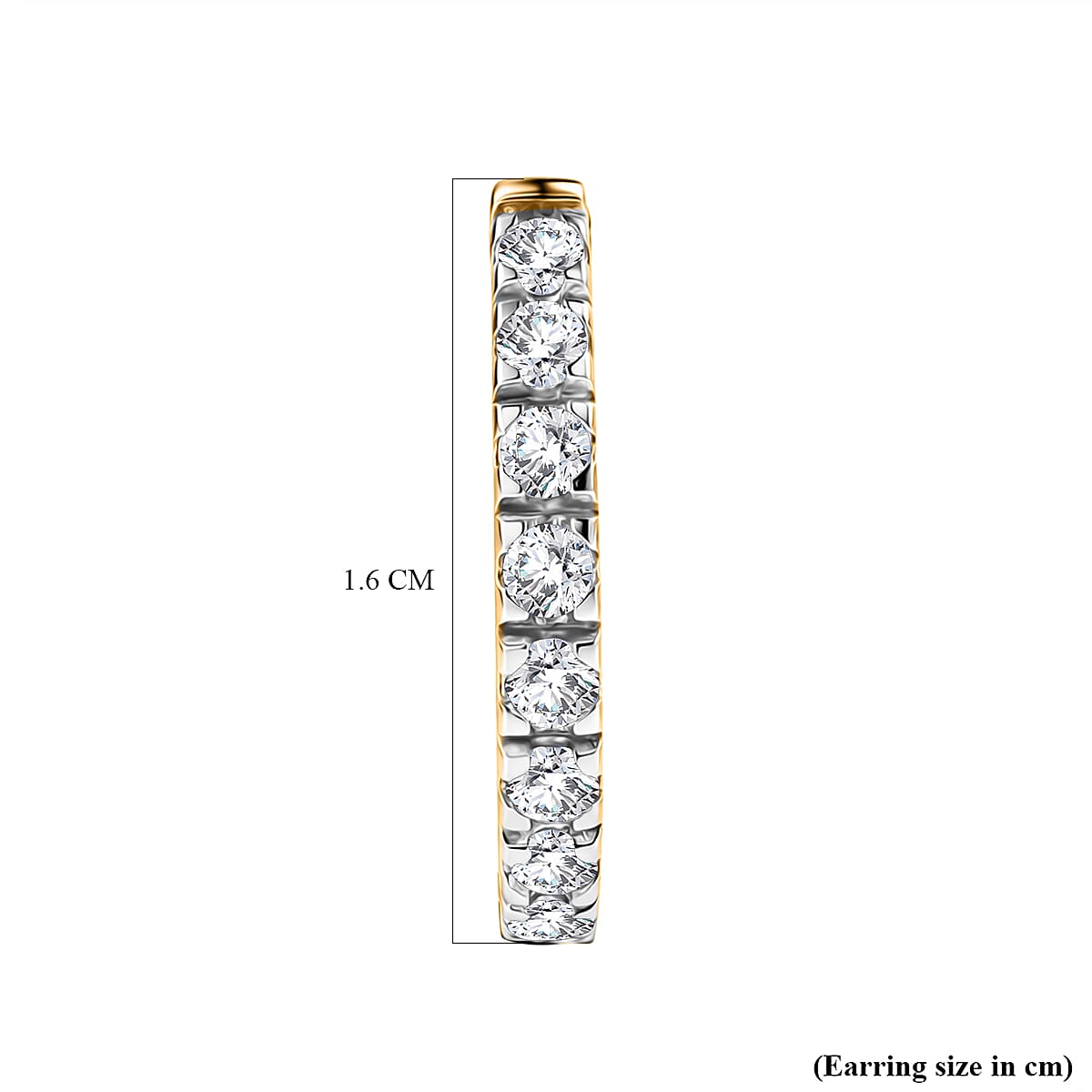 D'Joy Moissanite Full Hoop Earring in Yellow Gold Plated Sterling Silver 0.84 Ct.