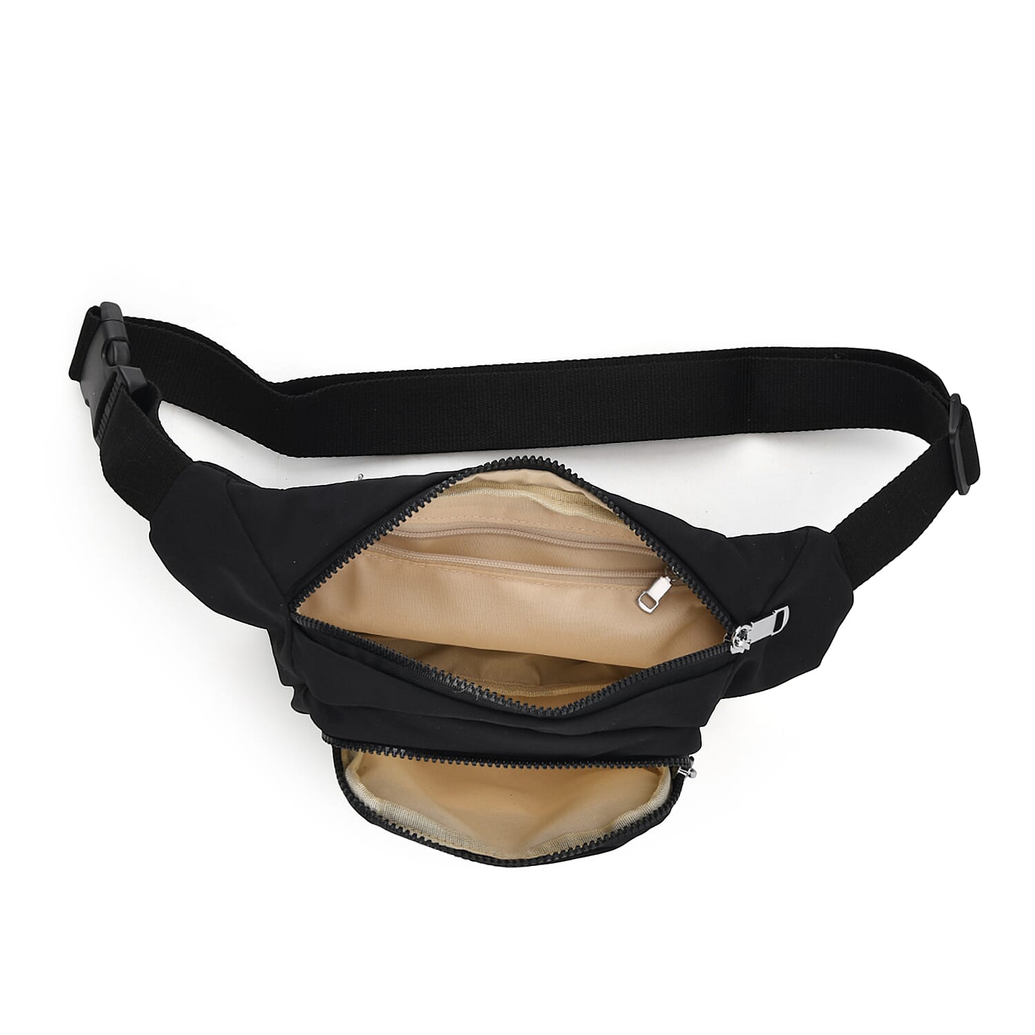 BRAND NEW Multi-Pocket Waist Saddle Bag with Adjustable Strap - Black