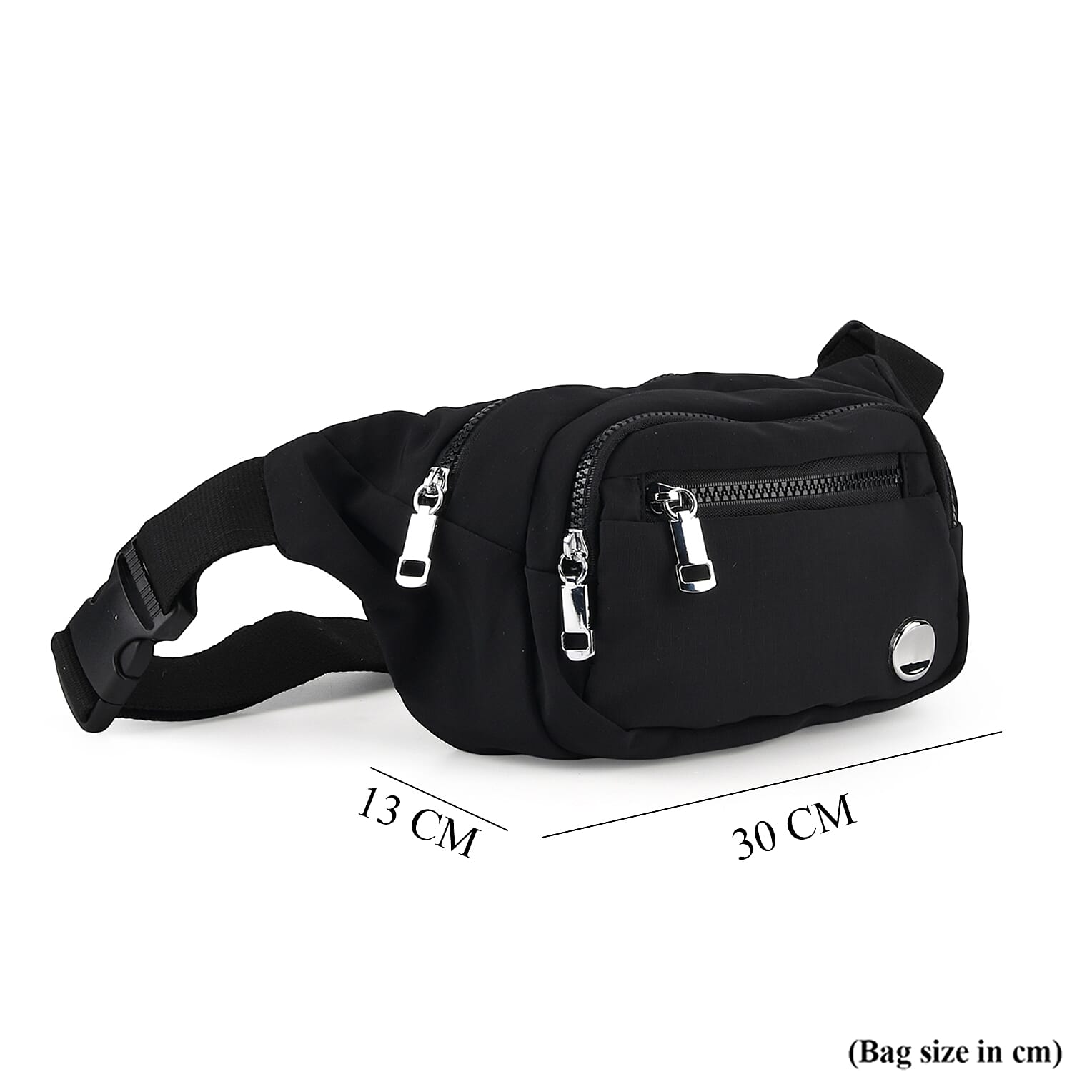 BRAND NEW Multi-Pocket Waist Saddle Bag with Adjustable Strap - Black