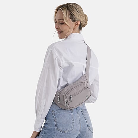 BRAND NEW Multi-Pocket Waist Saddle Bag with Adjustable Strap - Light Purple