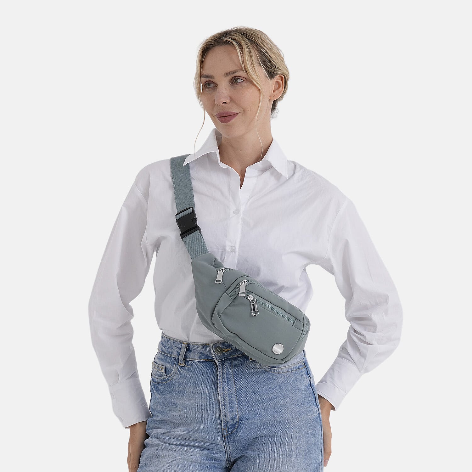 BRAND NEW Multi-Pocket Waist Saddle Bag with Adjustable Strap - Blue
