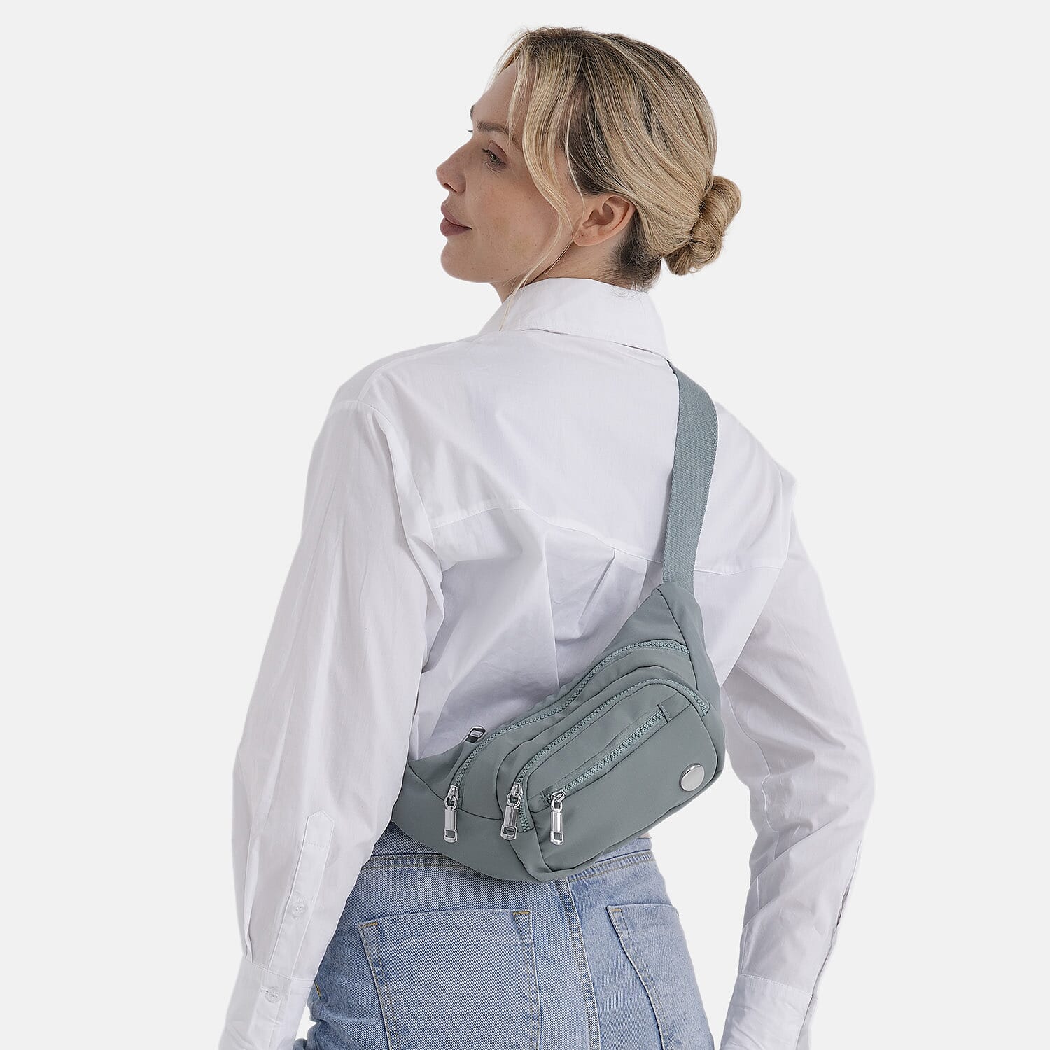 BRAND NEW Multi-Pocket Waist Saddle Bag with Adjustable Strap - Blue