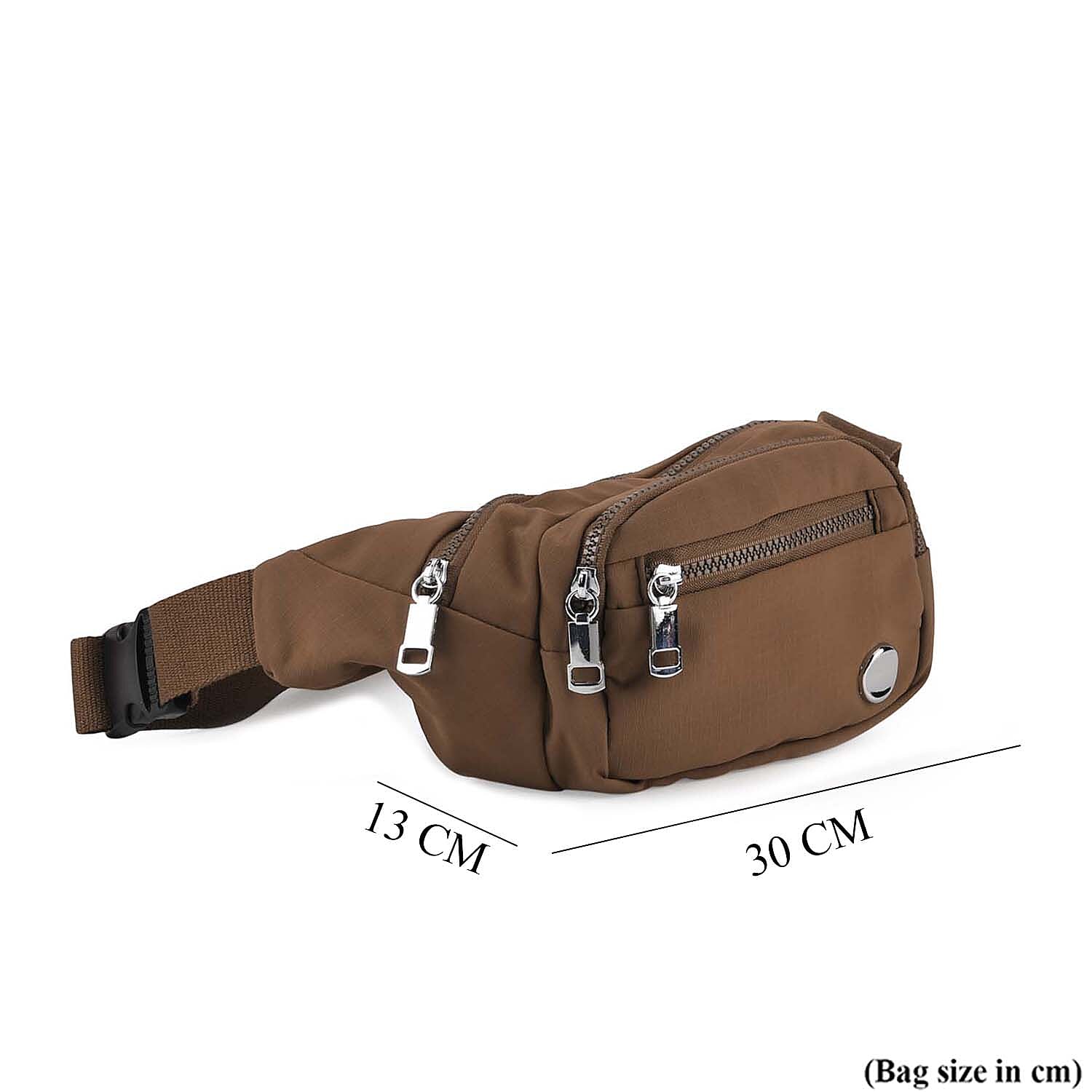 BRAND NEW Multi-Pocket Waist Saddle Bag with Adjustable Strap - Brown