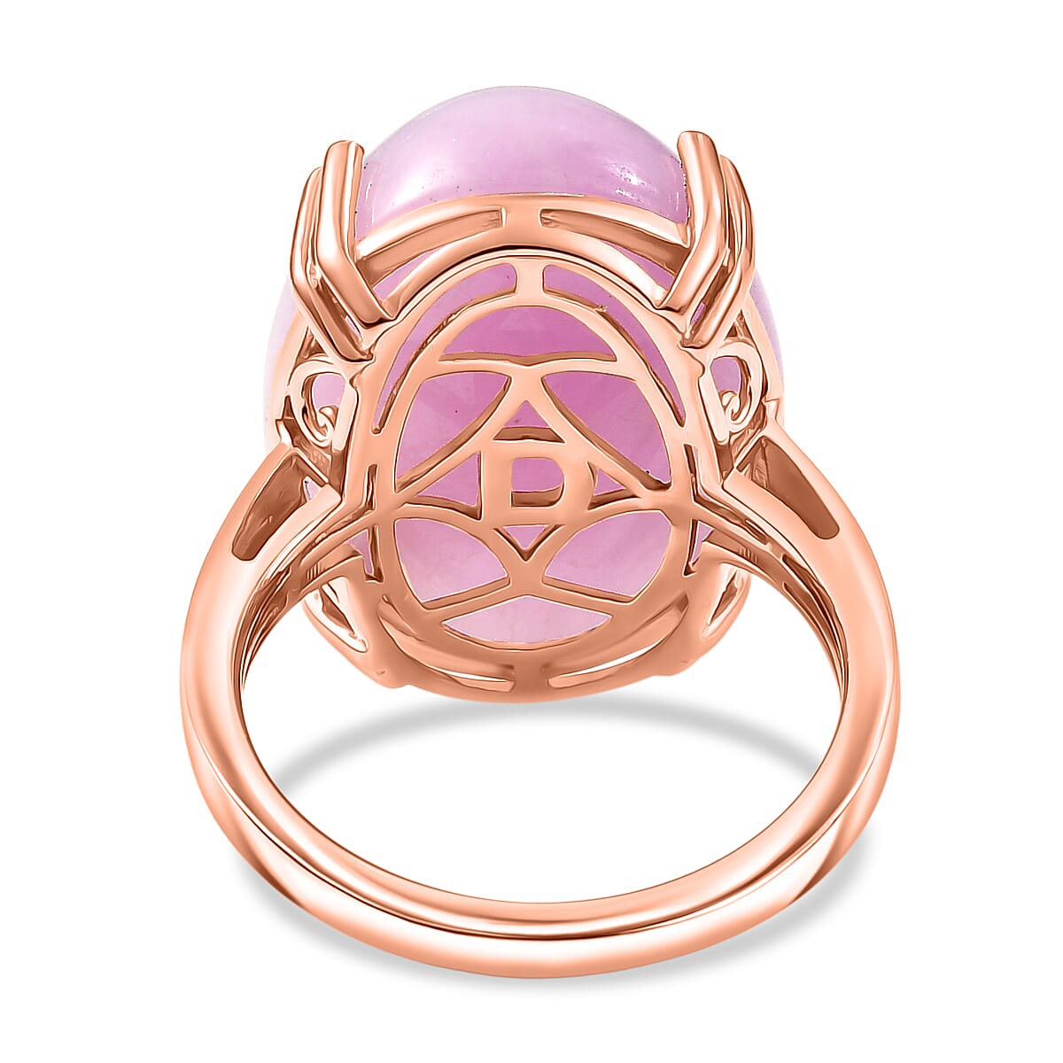 Valentine Special- Natural  Galileia Kunzite Ring in Rose Gold Plated Sterling Silver 22.75 Ct.