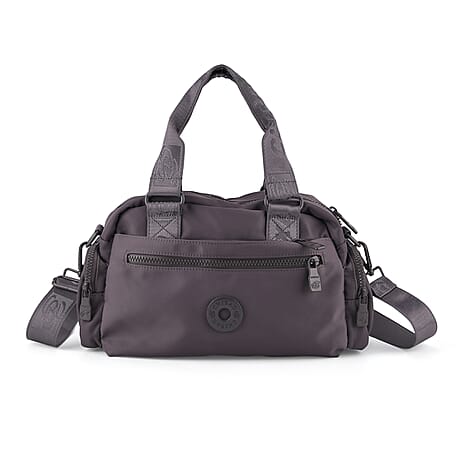 BRAND NEW - Water - Resistant Multi-Zip Pocket Shoulder Utility Bag with Detachable Crossbody Strap - Light Purple