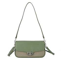 Designer Inspired - Convertible Dual-Strap Convertible Baguette Crossbody & Shoulder Bag - Camel