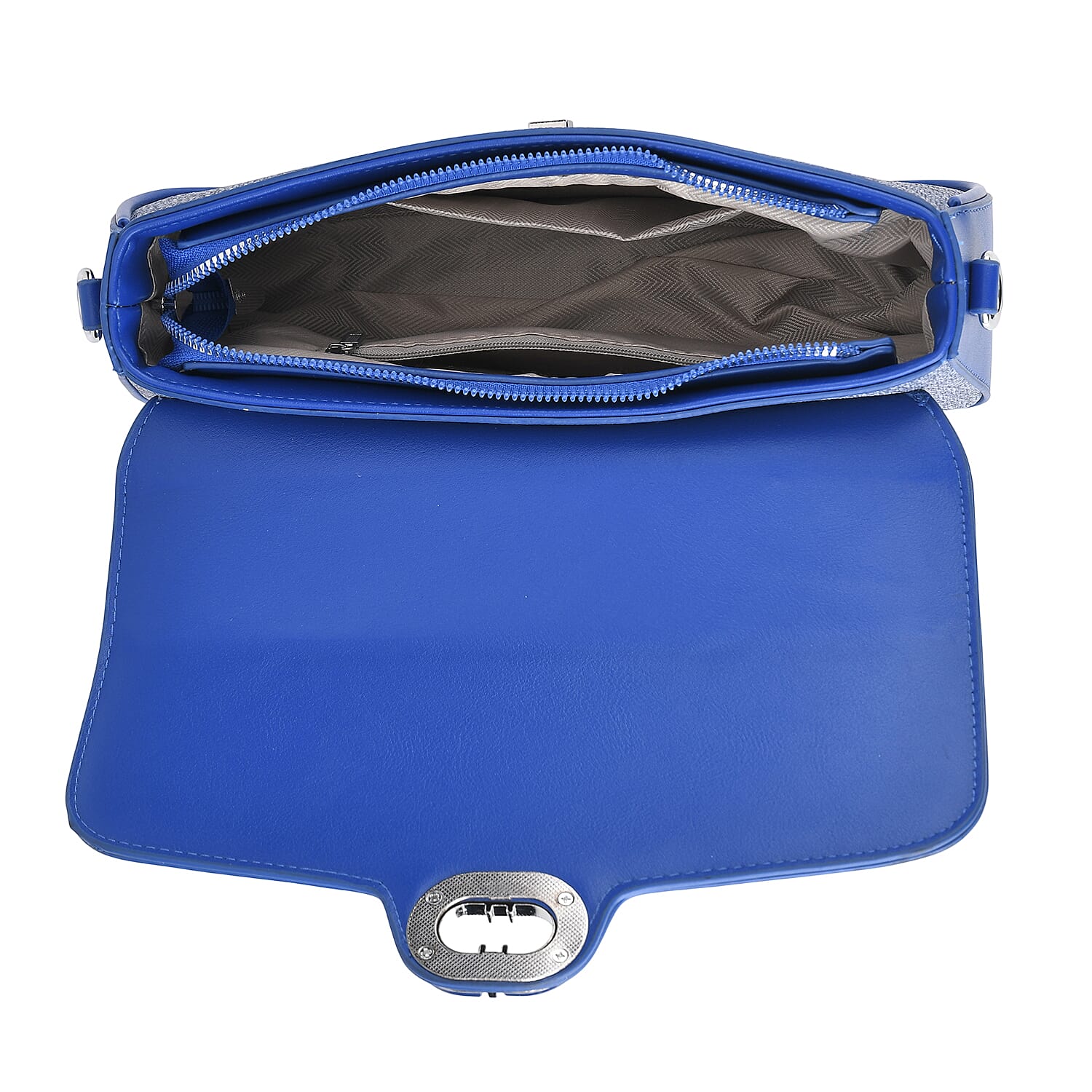 Designer Inspired - Convertible Dual-Strap Convertible Baguette Crossbody & Shoulder Bag - Navy Blue
