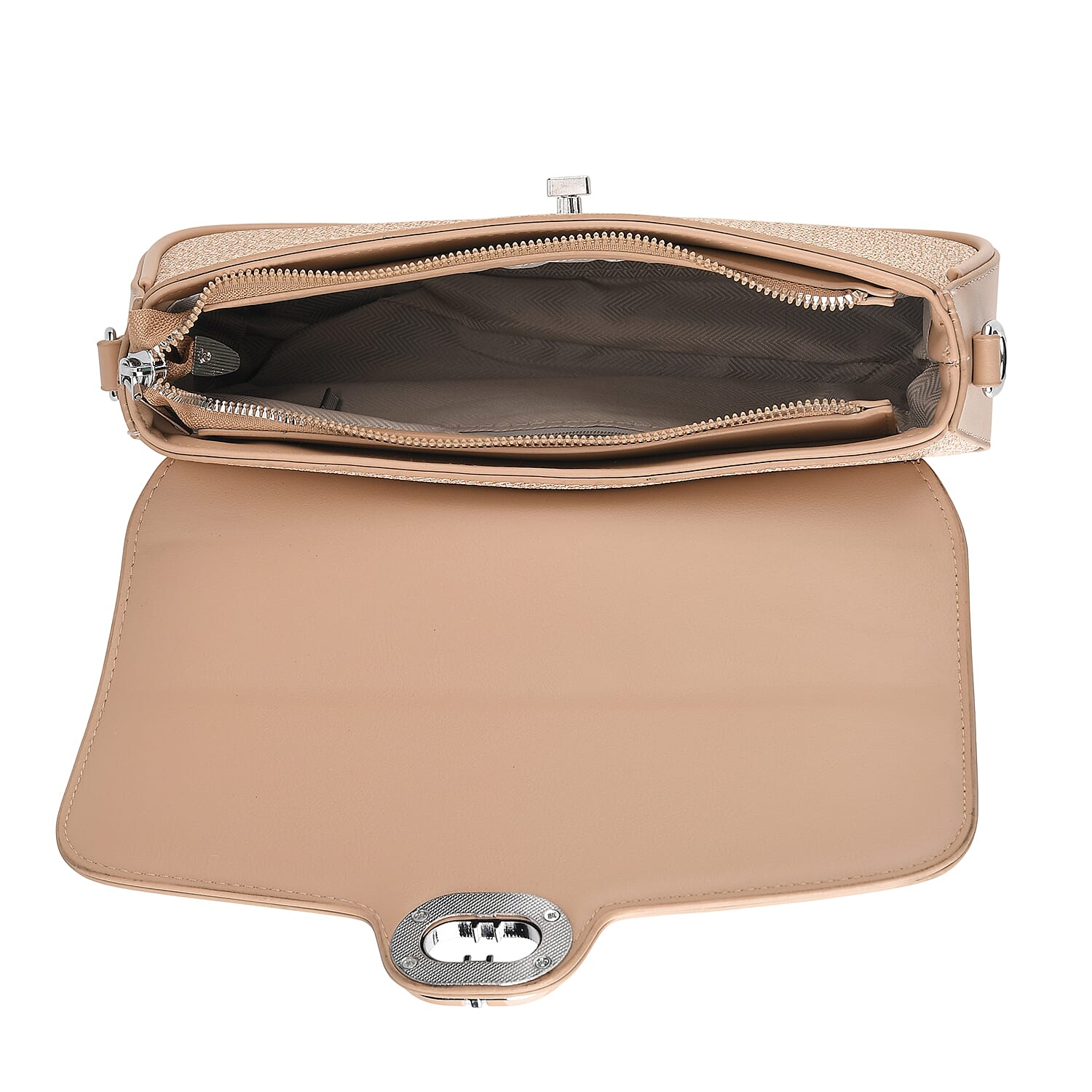Designer Inspired - Convertible Dual-Strap Convertible Baguette Crossbody & Shoulder Bag - Camel