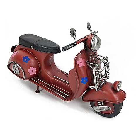Vintage Metalware Home Decor Scooter - Red