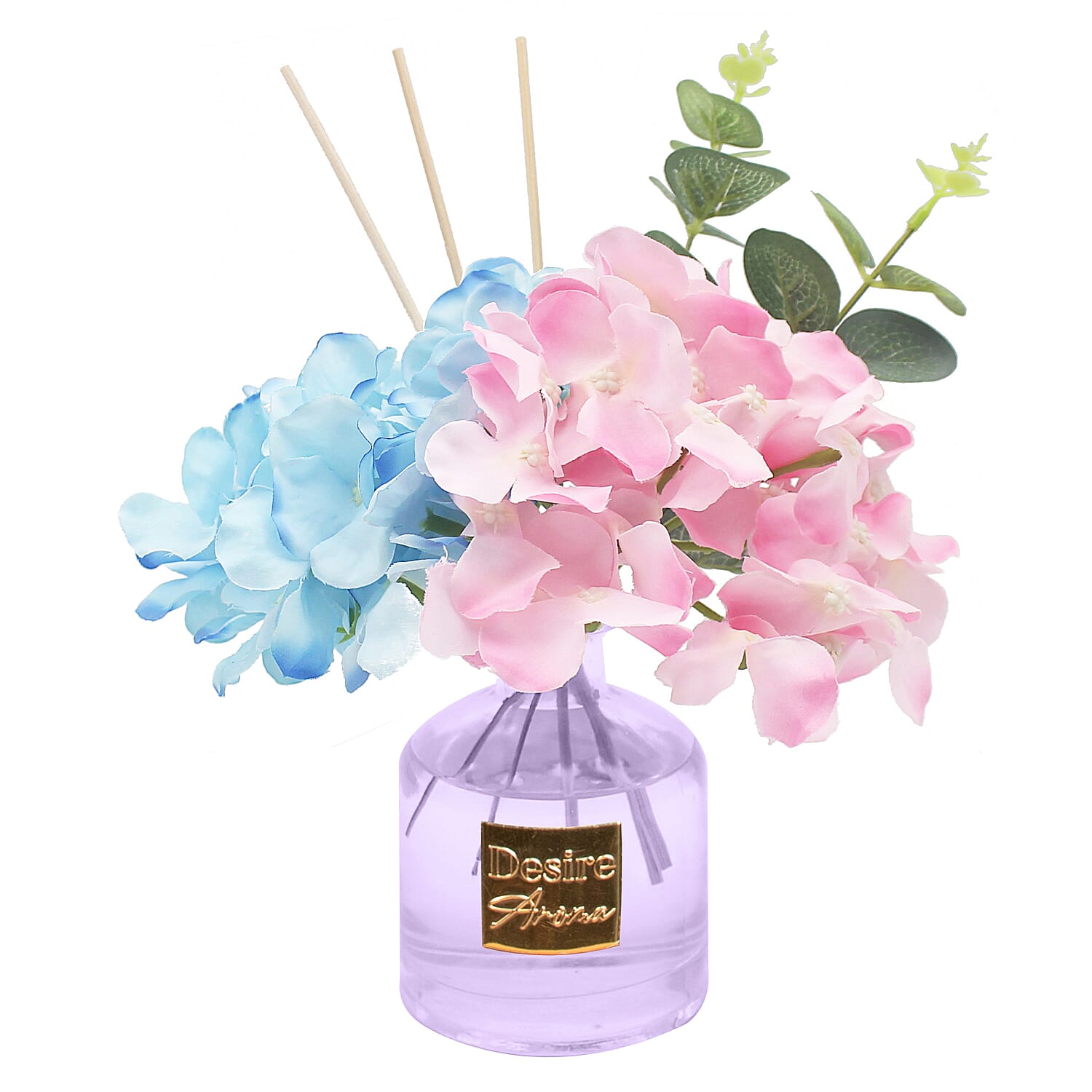 Hydrangea and Lavender Reed Diffuser with Faux Flower Gift Set - Blue