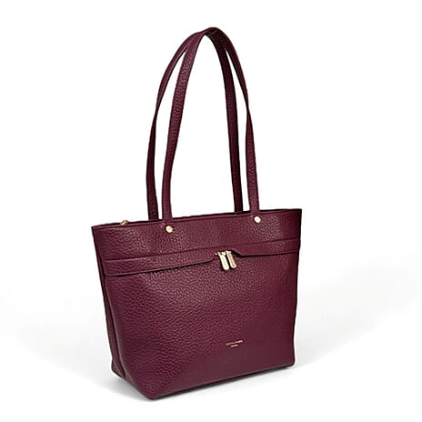 Designer Inspired David Jones Stylish Tote Bag - Plum