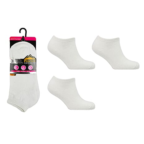 Ladies 6-Pack Ankle Liner Trainer Socks (UK 4-8) - Black & White