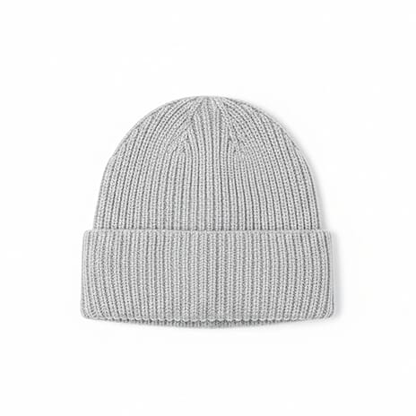 Ribbed Cuff Winter Beanie Hat (One Size) - Grey