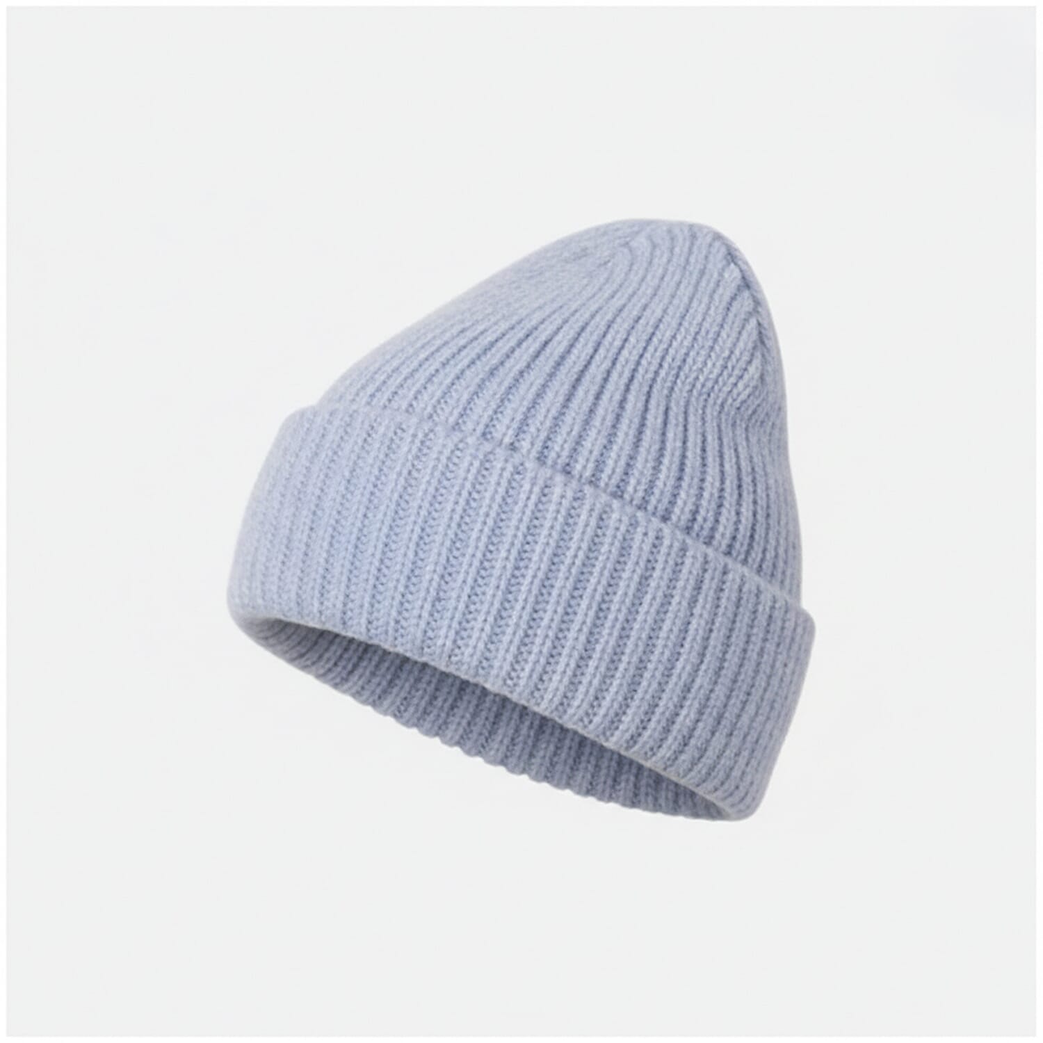 Ribbed Cuff Winter Beanie Hat (One Size) - Sky Blue