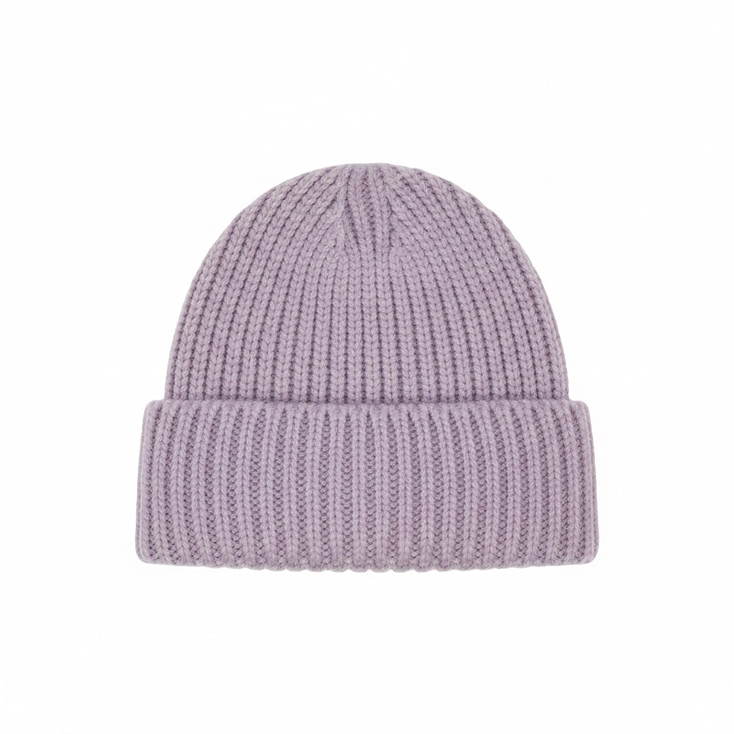 Ribbed Cuff Winter Beanie Hat (One Size) - Purple