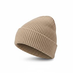 Ribbed Cuff Winter Beanie Hat (One Size) - Purple