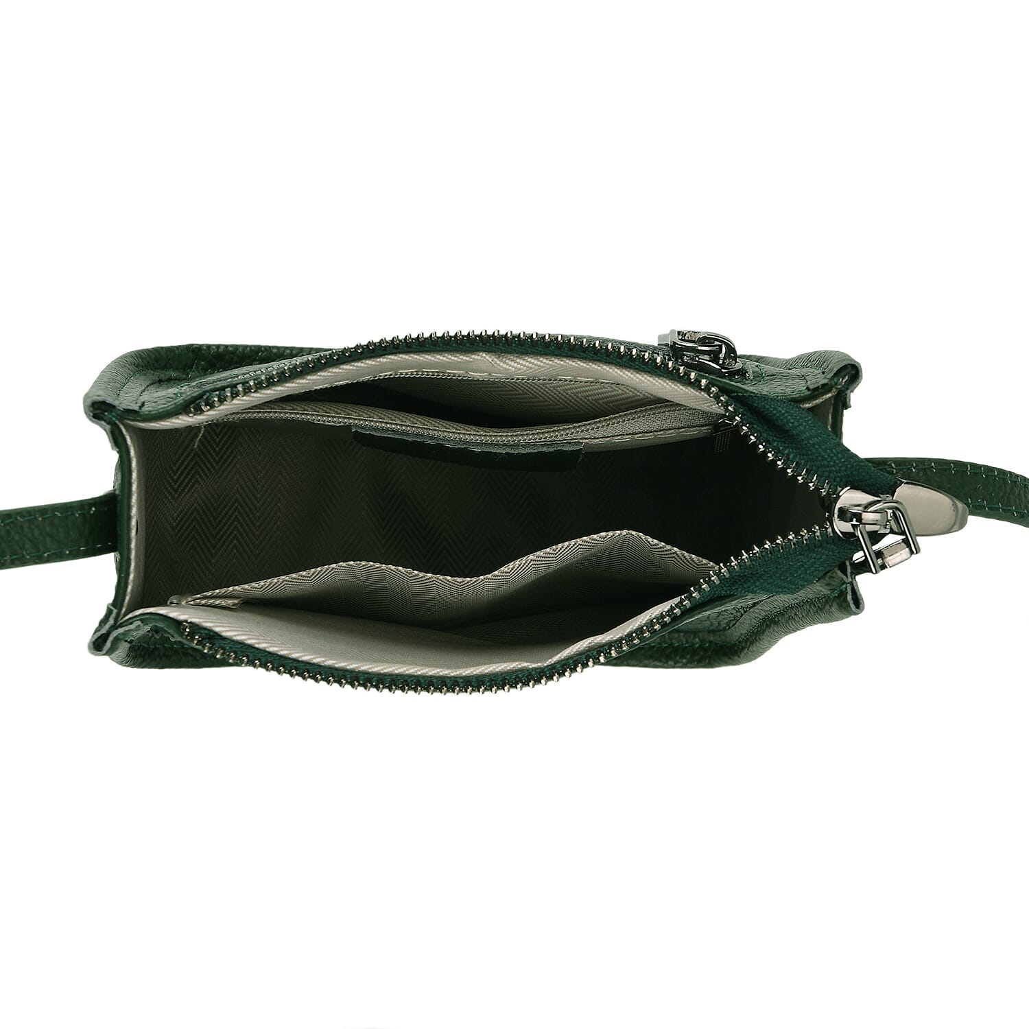 Genuine Leather Crossbody Bag - Green