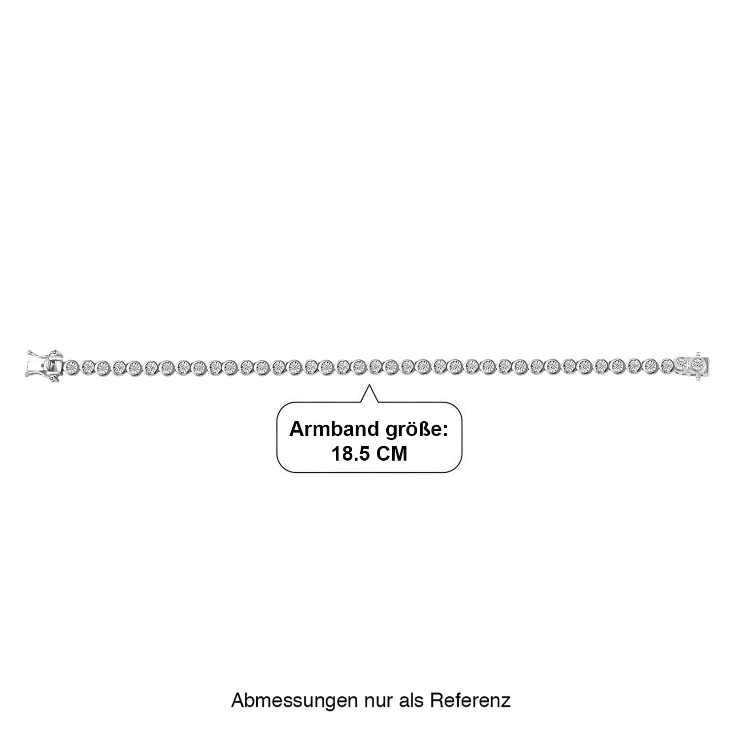 Luxuriant SI-G-H Lab Grown Diamond Tennis Bracelet (Size - 7) with GB Lock Box in Rhodium Overlay Sterling Silver, Silver Wt. 12.55 Gms