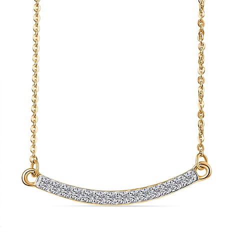 Luxuriant SI-G-H Lab Grown Diamond Line Necklace (Size - 20) with Lobster Clasp in 18K Vermeil Yellow Gold Plated Sterling Silver.Total wt 0.30 Cts