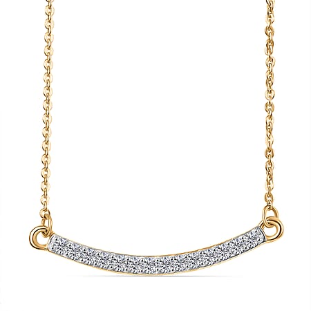 Luxuriant SI-G-H Lab Grown Diamond Line Necklace (Size - 20) with Lobster Clasp in 18K Vermeil Yellow Gold Plated Sterling Silver.Total wt 0.30 Cts Luxuriant SI-G-H Lab Grown Diamond Line Necklace (Size - 20) with Lobster Clasp in 18K Vermeil Yellow Gold Plated Sterling Silver.Total wt 0.30 Cts