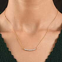 Luxuriant SI-G-H Lab Grown Diamond Line Necklace (Size - 20) with Lobster Clasp in 18K Vermeil Yellow Gold Plated Sterling Silver.Total wt 0.30 Cts