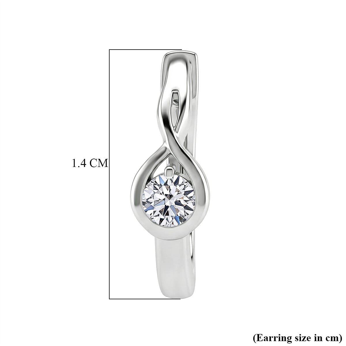 Luxuriant SI-G-H Lab Grown Diamond Hoop Earring in Platinum Overlay Sterling Silver