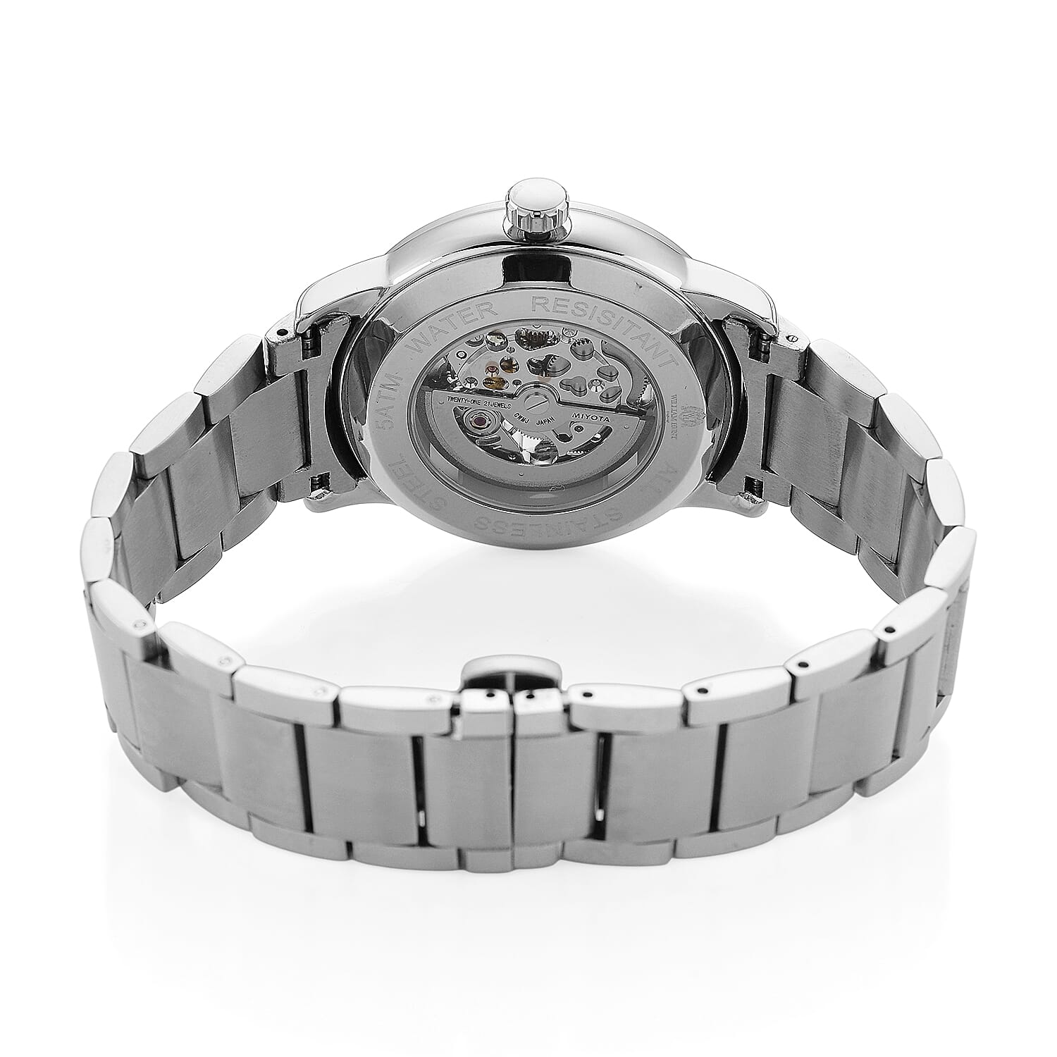 William Hunt London Limited Edition Automatic Skeleton Watch With 5 ATM Water Resistancy, Exhibition Back and Butterfly Buckle Clasp - 42MM Dial - White