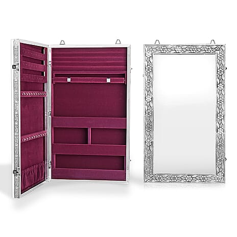 Livmore Handmade Oxidized Wall Mount Jewellery Organizer (Size 55x33x8 cm) - Purple