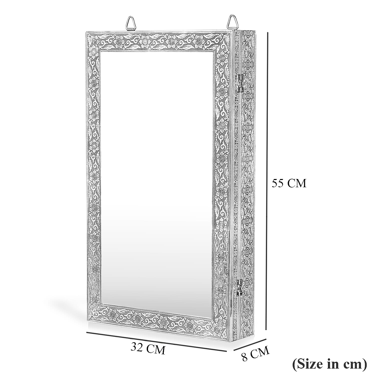 Livmore Handmade Oxidized Wall Mount Jewellery Organizer (Size 55x33x8 cm) - Maroon