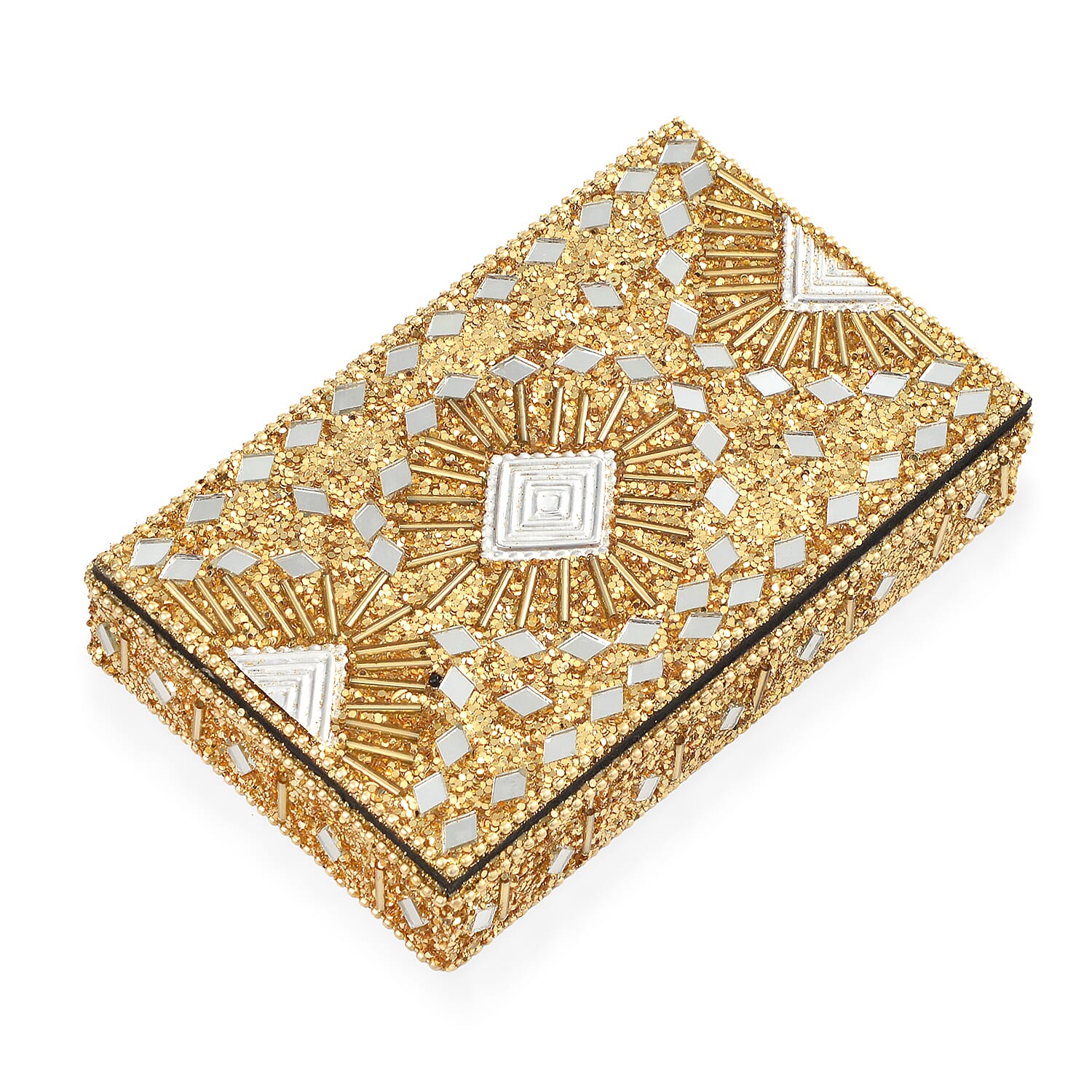 Livmore 6-Piece Beaded Stationery Gift Set (inc. 1 x Decorative Box, 5 x Pens, & 1 x Diary) - Gold