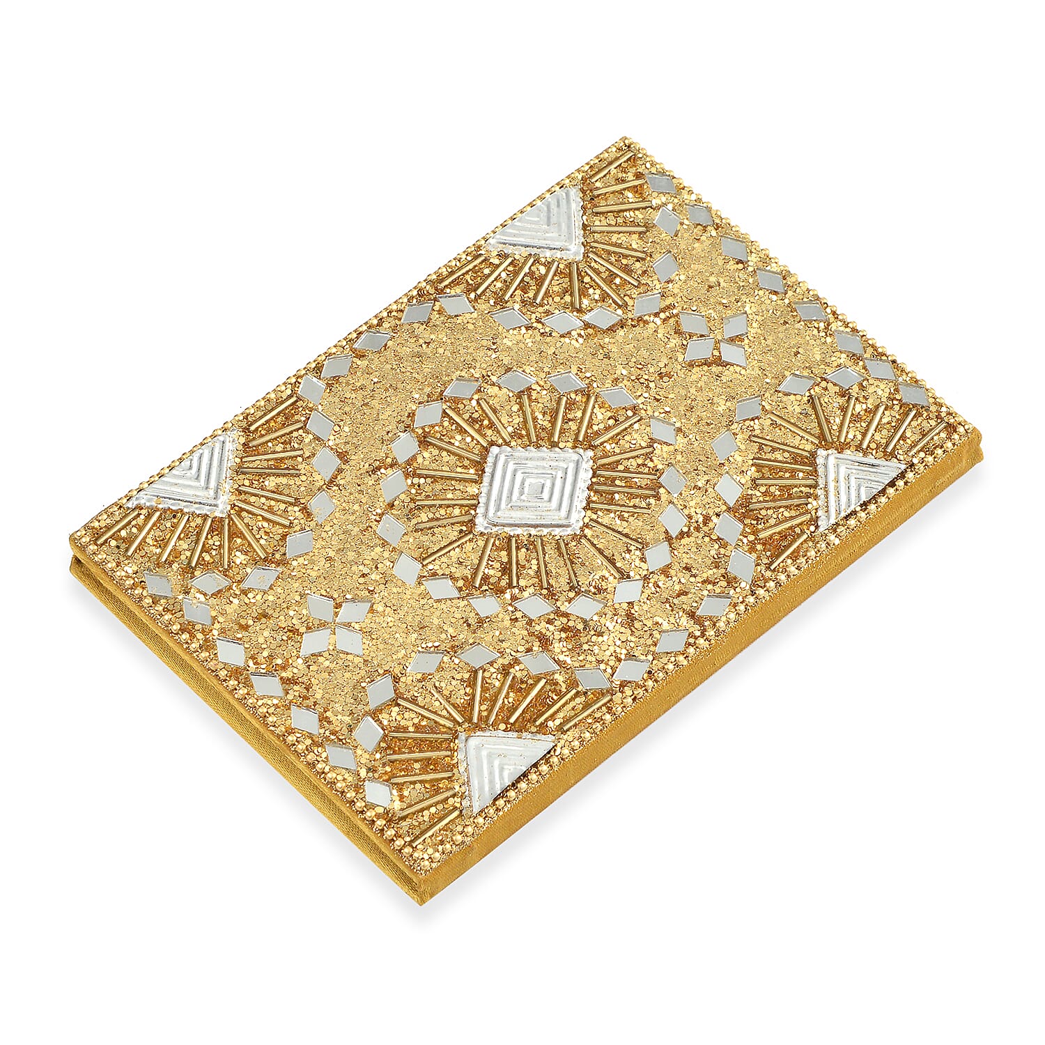Livmore 6-Piece Beaded Stationery Gift Set (inc. 1 x Decorative Box, 5 x Pens, & 1 x Diary) - Gold