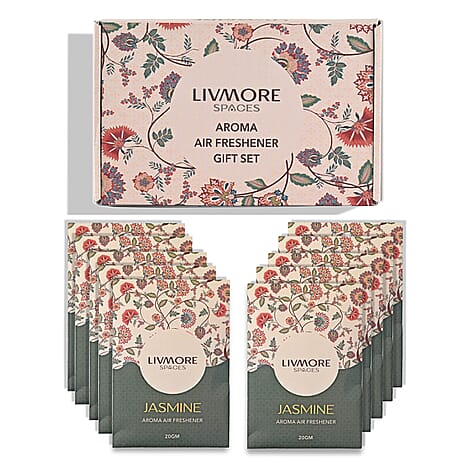 Livmore  Set of 10 Jasmine Fragrance Sachets (Size 8 x 9Cm)