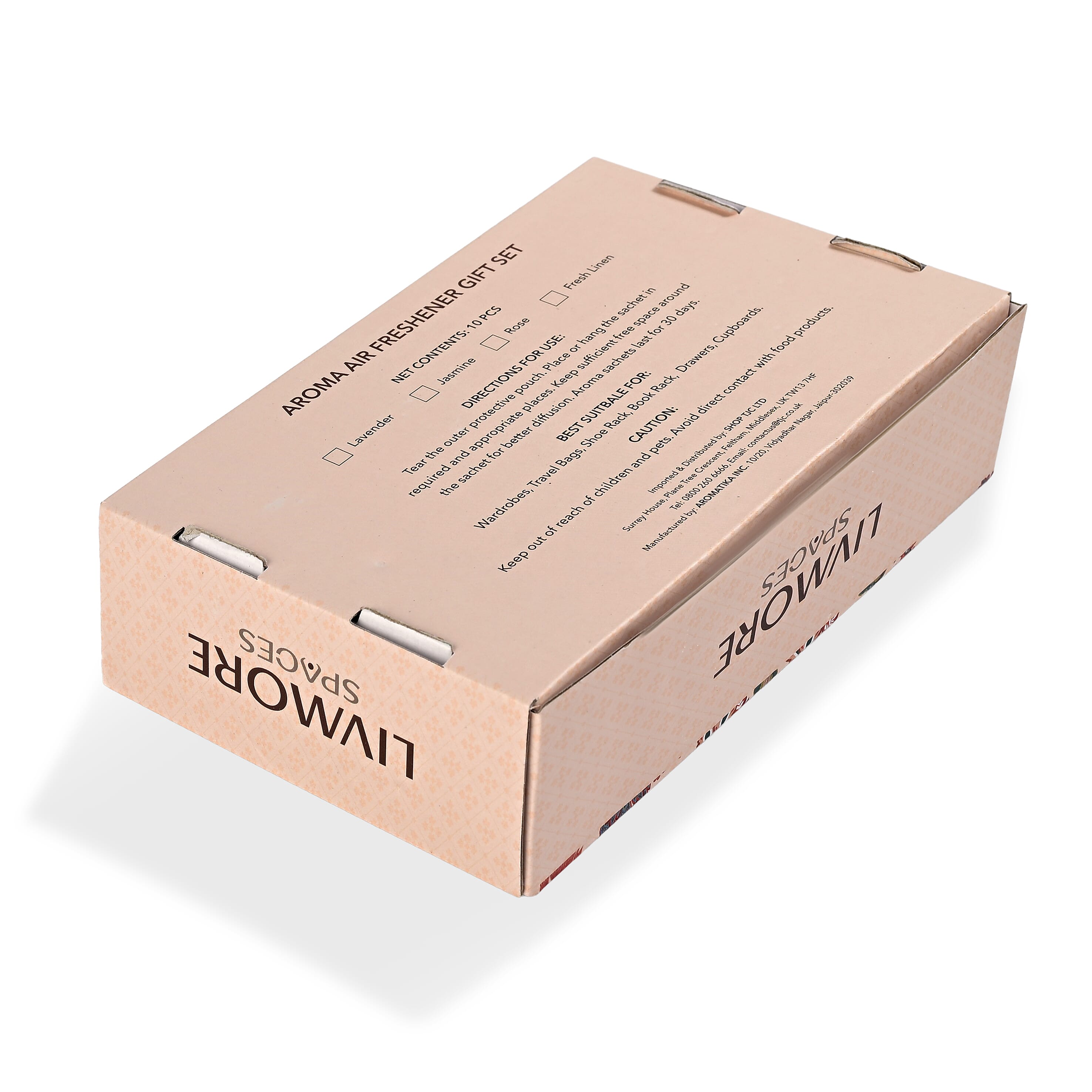 Livmore  Set of 10 Jasmine Fragrance Sachets (Size 8 x 9Cm)