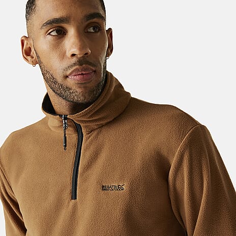 Regatta Mens Lightweight Half Zip Fleece (Size L) - Nut Brown