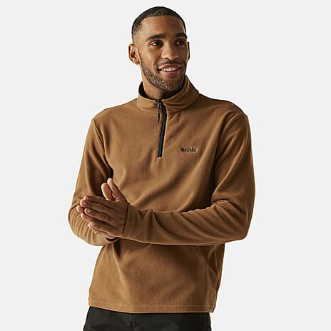 Regatta Mens Lightweight Half Zip Fleece (Size XL) - Nut Brown