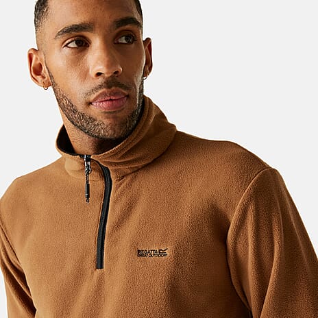 Regatta Mens Lightweight Half Zip Fleece (Size XL) - Nut Brown