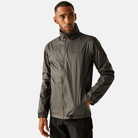 Regatta Mens Waterproof Rain Jacket With Packaway Pocket - Belt Bag (Size L) - Brown