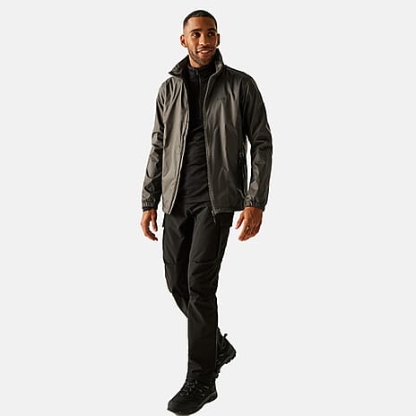 Regatta Mens Waterproof Rain Jacket With Packaway Pocket - Belt Bag (Size XL) - Brown